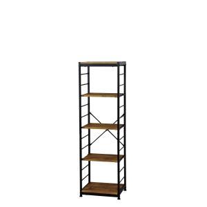 フリーラック5段 スリム オープンラック インダストリアル 木目調 ディスプレーラック 飾り棚 リビ...
