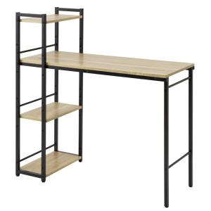ラック付き4WAYデスク 幅100cm パソコンデスク PCラック ワークデスク おしゃれ シンプル 収納ラック付き 本棚 作業台 勉強机 ハイタイプ ロータイプ｜commitand