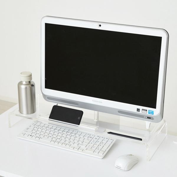アクリリック モニタースタンド モニター台 モニタースタンド PCスタンド パソコン台 キーボード収...
