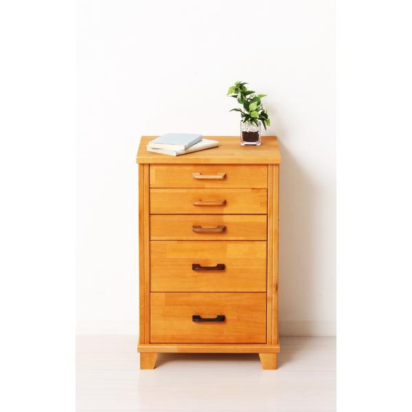 チェスト 国産 天然木 5段 日本製 引き出し収納 木製 おしゃれ ライトブラウン 和風 和モダン ...