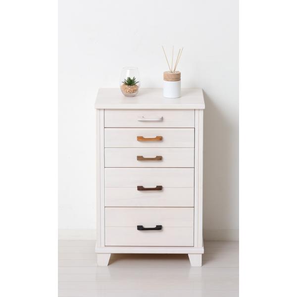 チェスト 国産 天然木 5段 日本製 引き出し収納 木製 おしゃれ ホワイト 北欧 カントリー 白家...