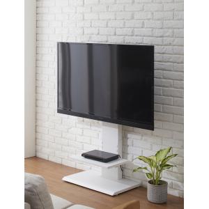 壁掛け風アングルテレビ台 ロータイプ ホワイト テレビ台 テレビボード 高さ調節 テレビスタンド TV台 TVスタンド 32型 壁面テレビ台 60インチ スイング｜commitand
