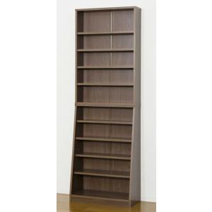 大容量ホームシェルフ 幅60cm ウォールナット 本棚 ハイタイプ 大容量 スリム オープン 収納棚...