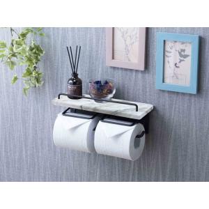 トイレットペーパーホルダー大理石タイプ ダブルタイプ トイレットペーパー 壁掛け ヴィンテージ 棚付...