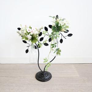 一輪挿し アイアンフラワーベース 花瓶 造花付き おしゃれ  かわいい 可愛い インテリア 生花 ドライフラワー 花器 オブジェ アンティーク｜commitand