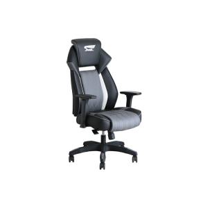 SeAGA-05 ゲーミングチェア GY 可動式ヘッドレスト リクライニング 座面高昇降機能 肘置き...