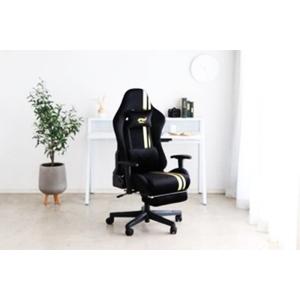 SeAGA girl ゲーミングチェア ブラック×ゴールド フットレスト付 おしゃれ かっこいい か...