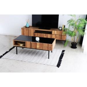 センターテーブル ローテーブル 幅105 日本製 ナチュラル 座卓 ヴィンテージ 北欧 モダン ガラ...