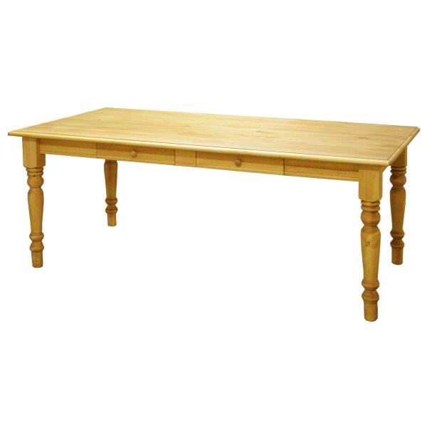 パイン材 ダイニングテーブル 単品 幅180cm 6人掛け 6人用 無垢材 木製 北欧 ナチュラル ...