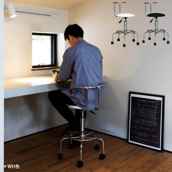 カウンターチェア バーチェア キャスター付き 背付き 背もたれ PVCレザー ブラック ホワイト 合...