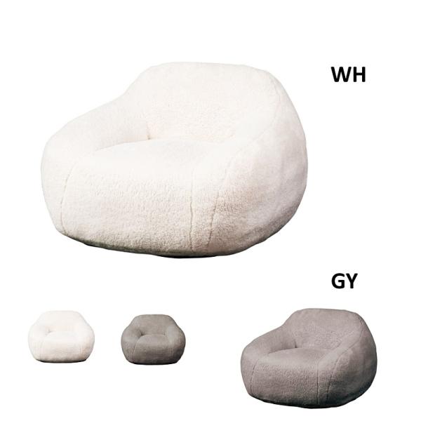 ブークレソファー ふわもこ クッションソファ 一人掛け 完成品 コンパクト ファブリック おしゃれ ...