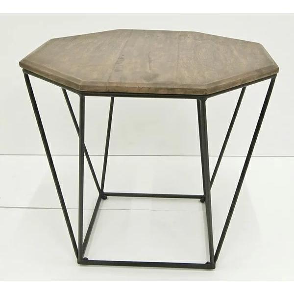 八角形 サイドテーブル ブラック ナイトテーブル アイアン アンティーク 花台 飾り棚 ベットサイド...