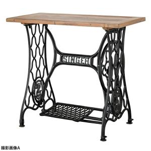 チーク無垢×個性的なアンティーク脚が魅力 90ミシンテーブル シンバ/ienowa 作業台 机 パソコンデスク ワークデスク おしゃれ アンティーク｜commitand