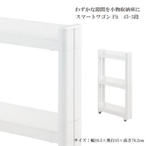 スマートワゴンFit W100 45-3段 W 隙間 キッチン スリム 収納 ラック すき間  棚 ラック 収納 ストッカー サニタリー 洗面所 おしゃれ｜commitand