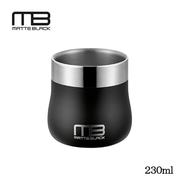 18-8ステンレス二重構造 マットブラック フリーカップ 230ml おしゃれ コーヒーカップ コッ...