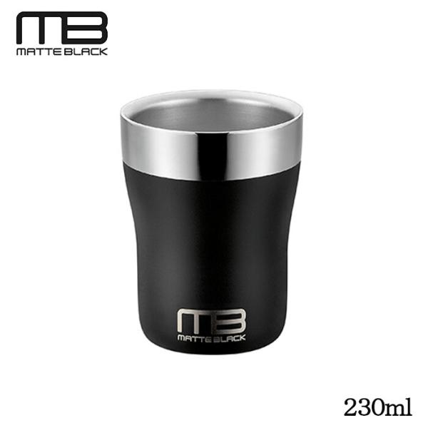 18-8ステンレス二重構造 マットブラック タンブラー 230ml おしゃれ コーヒーカップ コップ...