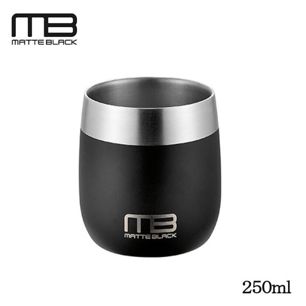 18-8ステンレス二重構造 マットブラック フリータンブラー おしゃれ コーヒーカップ コップ 酒器...