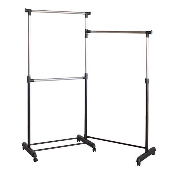 2Wayハンガー キャスター付き ハンガーラック コートハンガー 高さ調整 スリム スチール 頑丈 ...