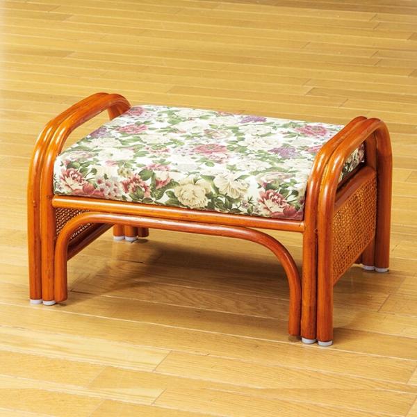 天然籐らくらく座椅子 ロータイプ 東京ラタン 手すり付き 正座椅子 花柄 フラワー柄 敬老の日 和風...