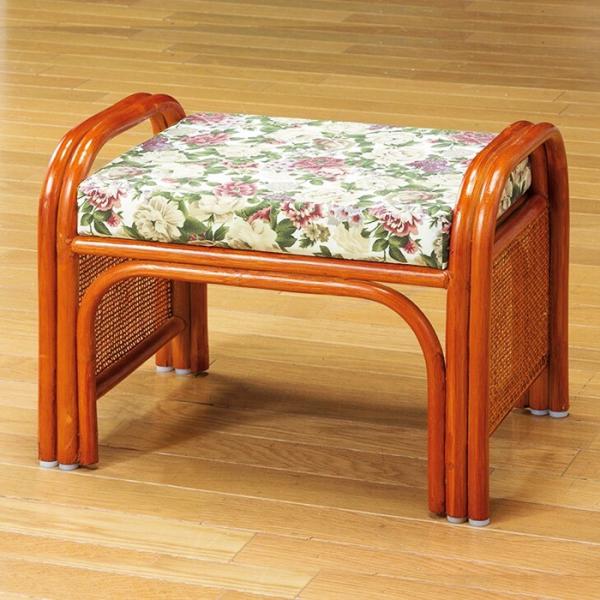 天然籐らくらく座椅子 ハイタイプ 東京ラタン 手すり付き 腰掛け 花柄 フラワー柄 敬老の日 和風 ...