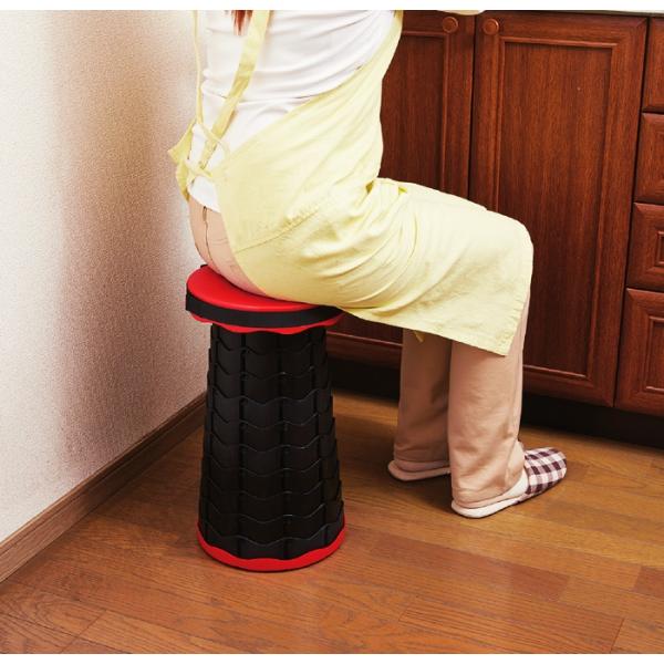 伸縮式スツール 伸長式 省スペース コンパクト 軽量 持ち運び アウトドア 腰掛 玄関 キッチン 折...