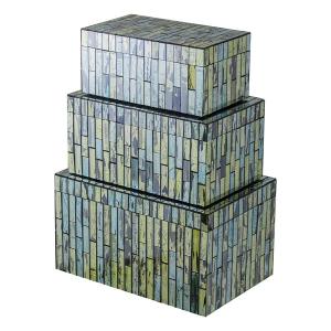 ガラスボックス 3個セット アクセサリー 入れ物 AN-96114 小物入れ 小物収納 整理整頓 卓上 机上 収納ケース 収納ボックス｜commitand