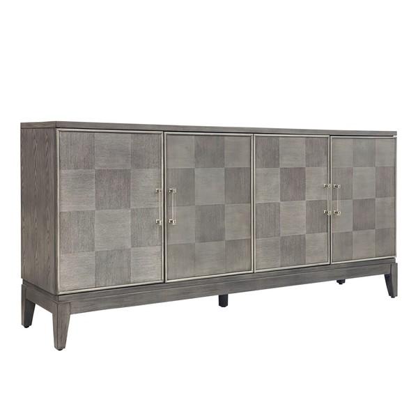 キャビネット W183 オセロ柄 ダークグレー×ライトグレー AC-5092 アンティーク リビング...