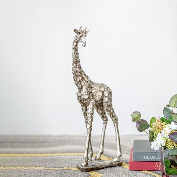 キリンのオブジェ シルバー Sサイズ H35cm AN-77609 インテリア おしゃれ アンティー...