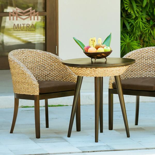 ウォーターヒヤシンス ラウンド カフェテーブル アジアン家具 丸脚