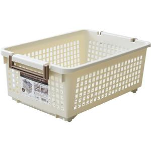 4点セット スタッキングも出来るハンディーバスケット ワイド キャスター付き 小物収納 洗濯かご 洗...