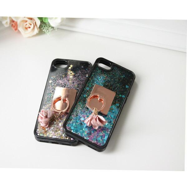 キラキラiPhoneケース リング付き iPhone7 7plus iPhone8 8plus ラメ
