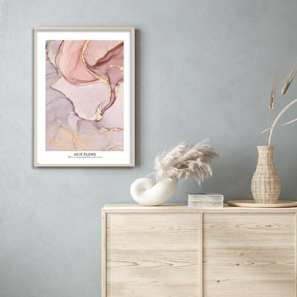 【余白バランスが良い感じ】As it flows ポスター A4 北欧 モダン スモーキー クールト...