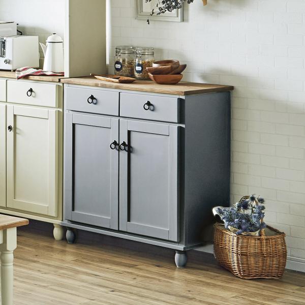 キャビネット ブルーグレー 木製 幅78 リビングボード サイドラック リビング収納 キッチン収納 ...