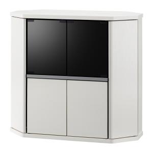 コーナーミドルテレビ台 幅79cm ホワイト 木製 テレビ台 リビングボード 収納 キャスター テレビボード TV台 AVボード テレビラック TVラック｜commitand