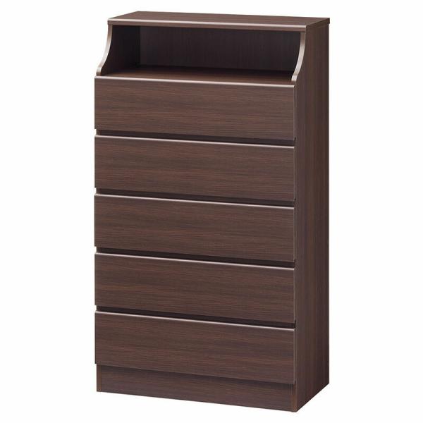 チェスト5段 幅75cm 小物収納 衣装収納 洋服収納 引き出し 収納付き 木製 チェスカ タンス ...