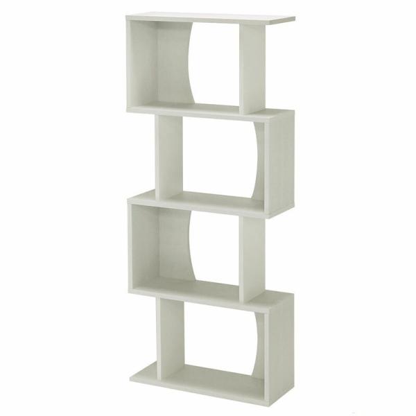 ジクザクラック s字ラック 4段 オープンラック ディスプレイラック オープンシェルフ 本棚 書棚 ...