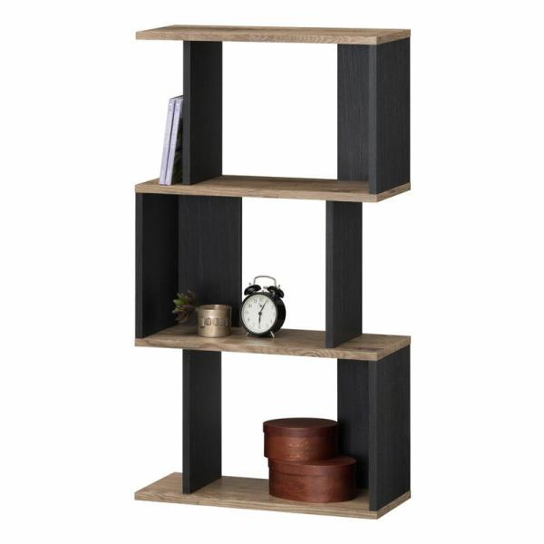 ジクザクラック s字ラック 3段 オープンラック ディスプレイラック オープンシェルフ 本棚 書棚 ...