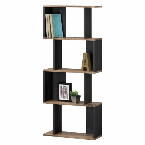 ジクザクラック s字ラック 4段 オープンラック ディスプレイラック オープンシェルフ 本棚 書棚 ...