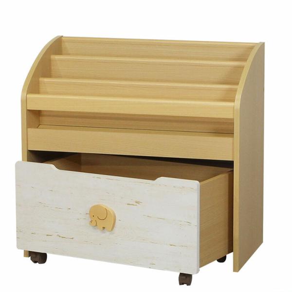 絵本棚 木製 絵本だな 絵本ラック 絵本 棚 本棚 3段 マガジンラック ディスプレイ おもちゃ箱 ...