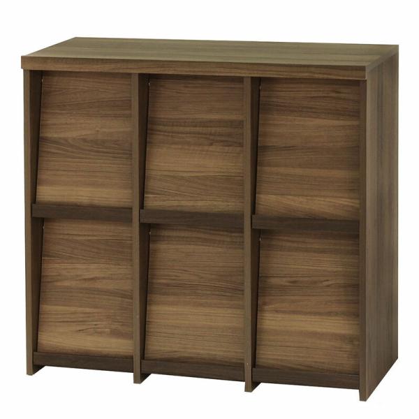 本棚 ディスプレイラック ２段 フラップ扉 収納 本 オープン キャビネット 扉 リビング収納 セパ...