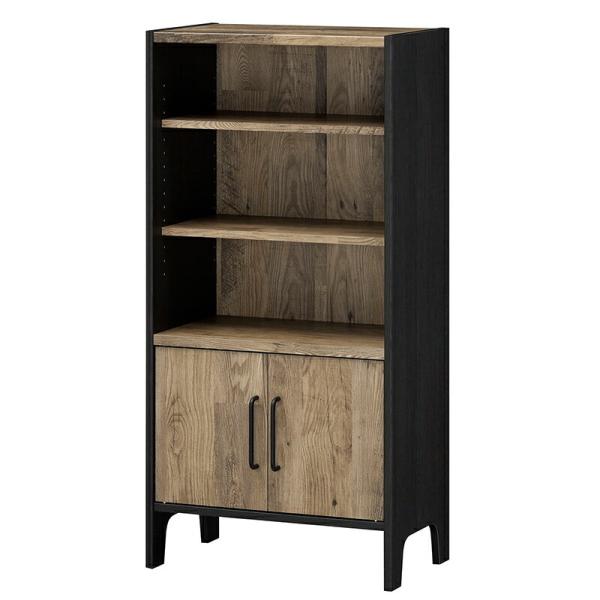 フリーラック キャビネット 本棚 リビングボード 扉付き 古材風 ヴィンテージ 収納棚 リビング収納...