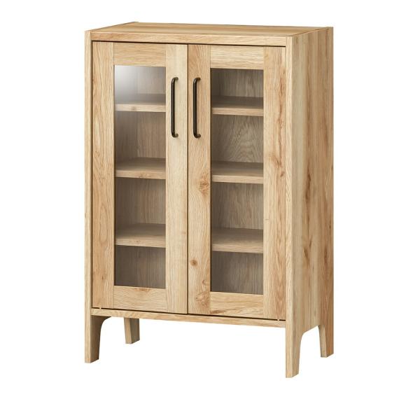 ガラスキャビネット 本棚 リビングボード 扉付き ビエンテージライト ヴィンテージ 収納棚 リビング...