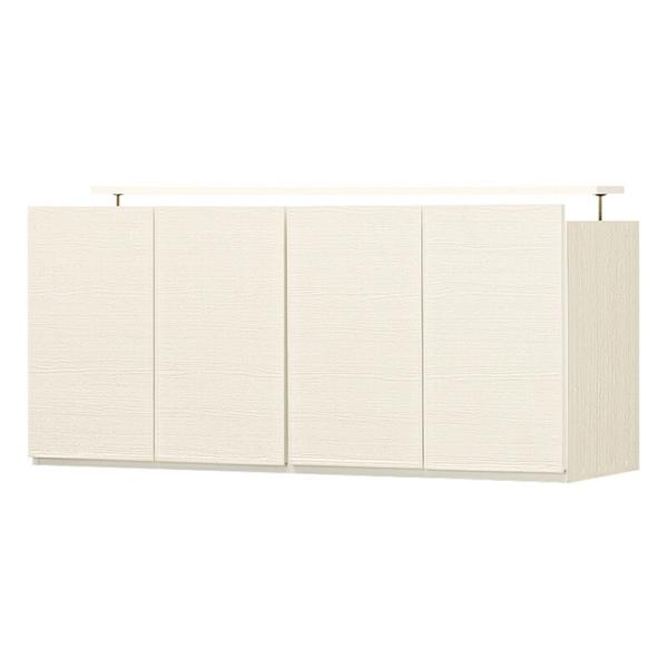 壁面収納 上置き 幅120cm スリム キャビネット つっぱり 棚 突っ張りラック ポルターレ ホワ...