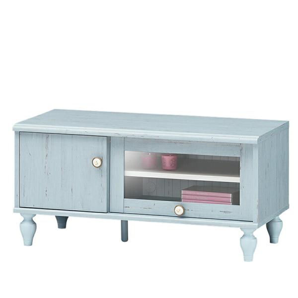 ローボード テレビ台 テレビボード フラップ扉 フレンチシャビー 32インチ 木製 TVボード 収納...