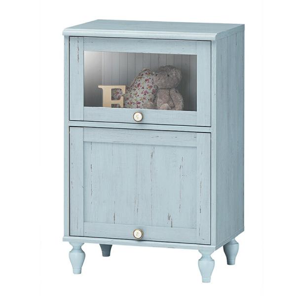 ガラスキャビネット フラップ扉 フレンチシャビー 本棚 ラック 木製 書棚 収納 マガジンラック ラ...