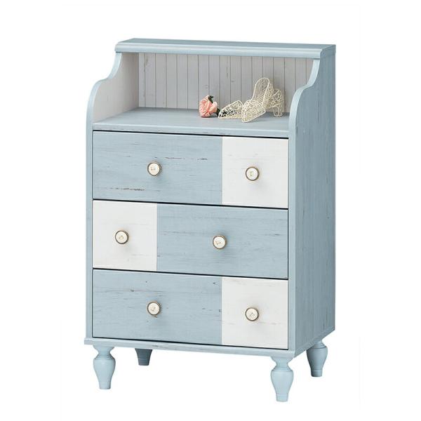 チェスト 3段 ローチェスト タンス 衣類収納 小物収納 フレンチシャビー 電話台 FAX台 収納棚...