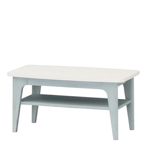 ローテーブル センターテーブル カフェテーブル フレンチシャビー リビングテーブル 棚付き収納 コー...