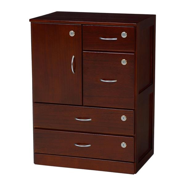 チェスト 木製 鍵付き 引き出し 収納 洋服タンス リビングチェスト 収納棚 桐チェスト ブラウン ...