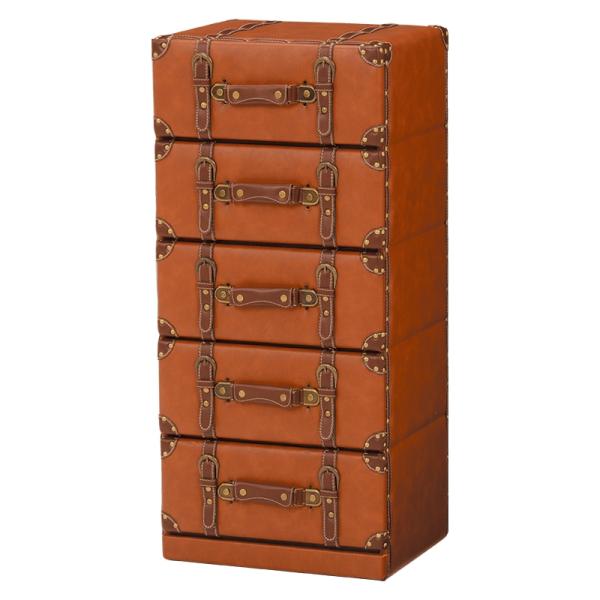 トランク型 チェスト 4段 トランク収納レザー 合皮 収納家具 衣類収納 小物収納 デザイン MCH...