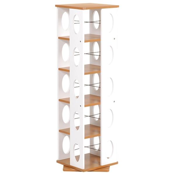 本棚 本収納 回転式本棚 回転ラック 5段   漫画 マンガ ラック 多目的ラック 回転ラック ラッ...